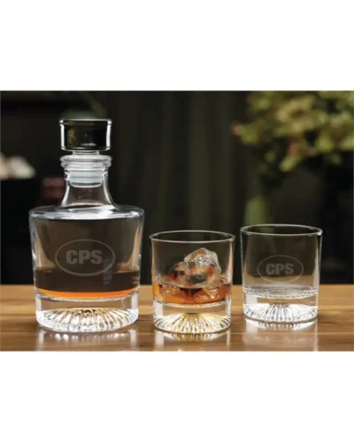 Halo Decanter Set w/2 Glasses (3pc Set)