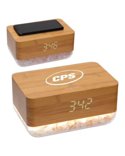 Sunrise Alarm Clock with Himalayan Salt Lamp + Wireless Charger