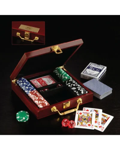 Wooden Box Poker Set